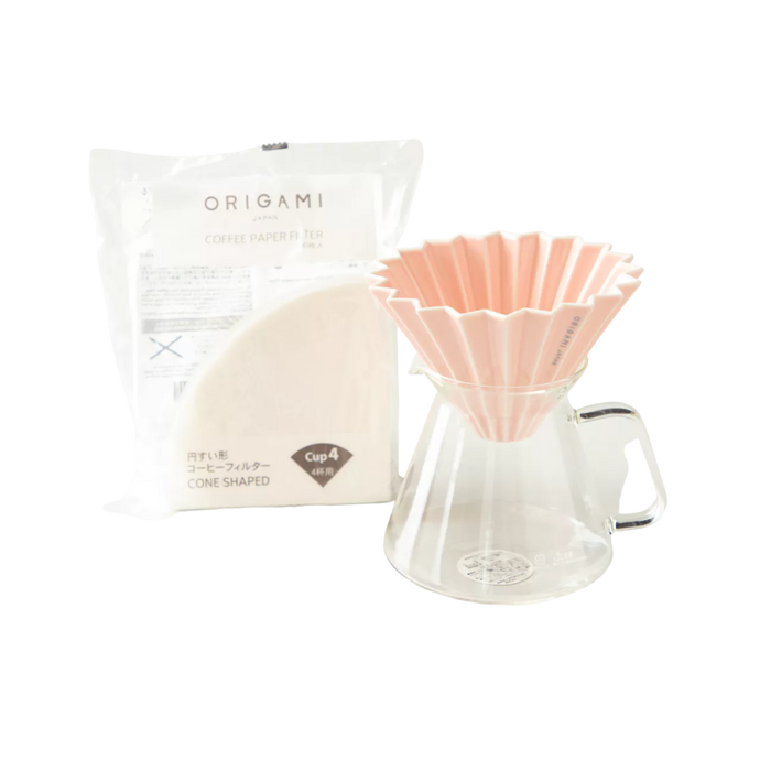 kit de café avec verseuse et filtre origami